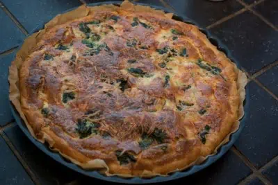 La quiche prête à être dégustée