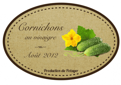 Etiquette pour vos conserves de cornichons Etiquette pour vos cornichons au vinaigre