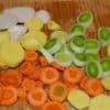Les légumes découpés en rondelles