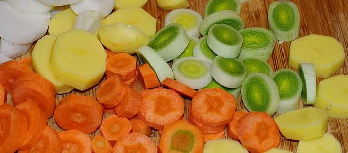 Découpe des légumes pour le potage