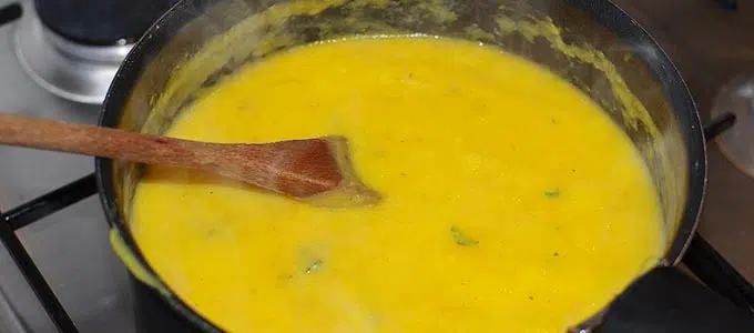 Le potage une fois mixé