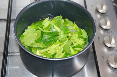 Cuisson du sirop de menthe Cuisson du sirop de menthe
