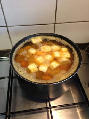 Première cuisson des légumes