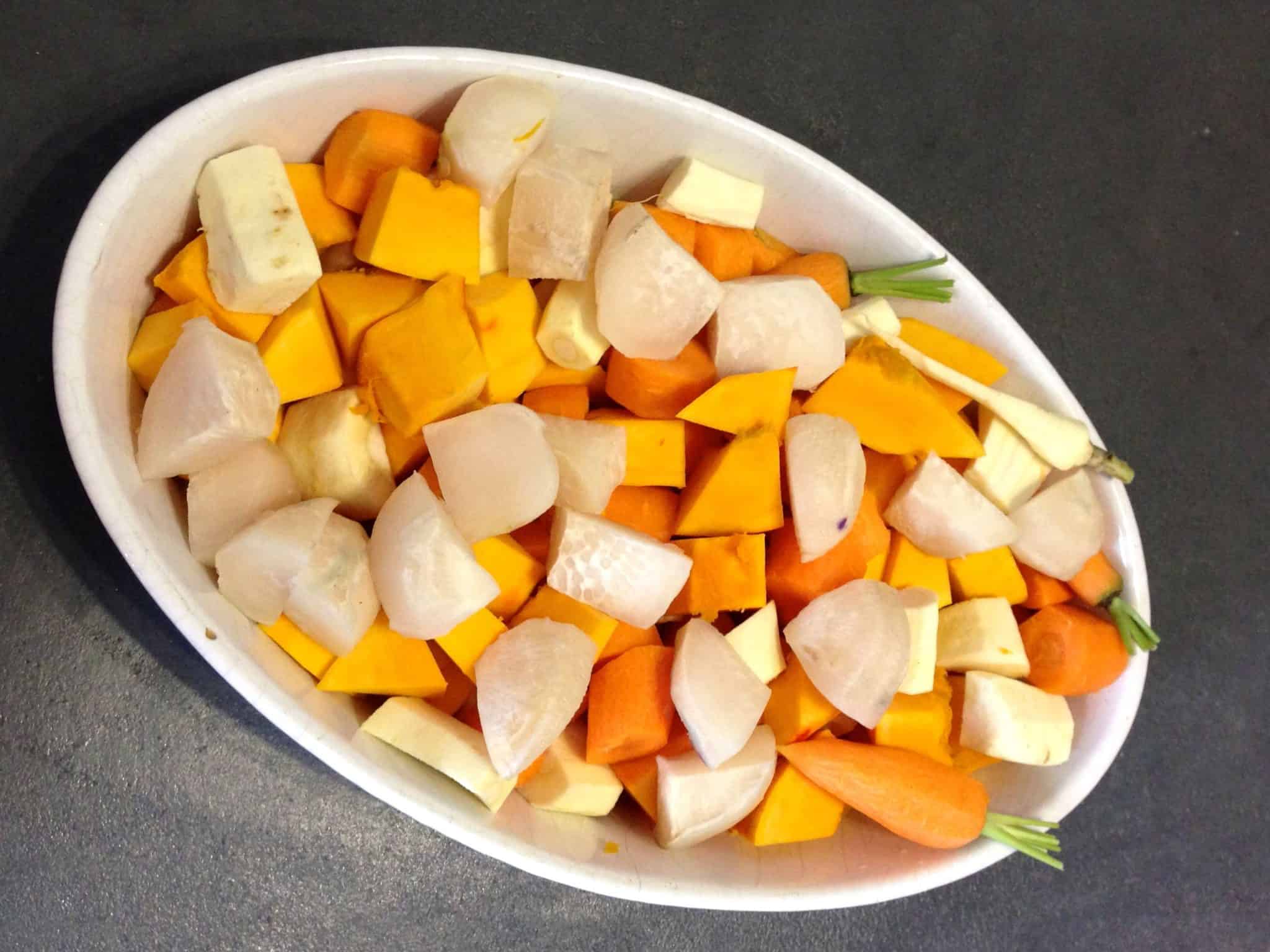 Recette légumes d'automne du potager rôtis au miel et épices