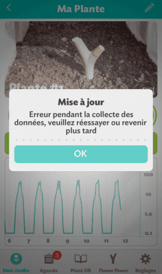 Erreur lors de la synchronisation du Flower Power