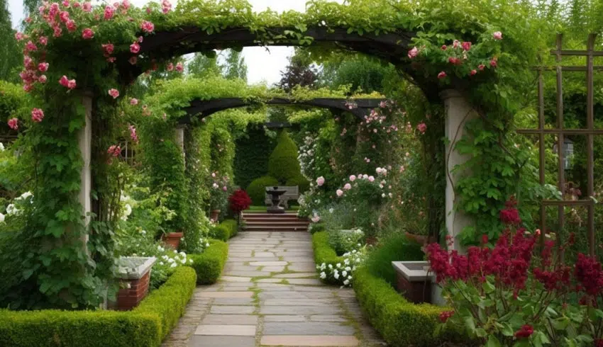 La tonnelle est un élément décoratif qui caractérise un jardin anglais