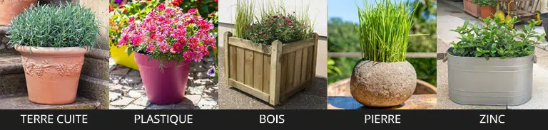 Les différents types de pots de fleurs (matières)