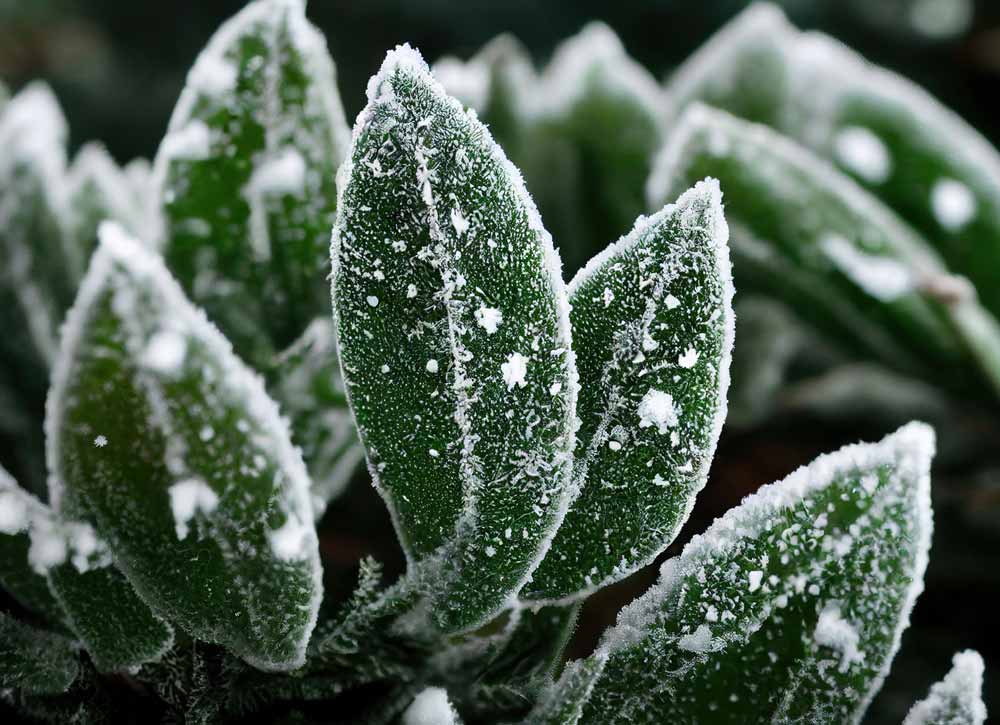 Végétaux de pleine terre en hiver.