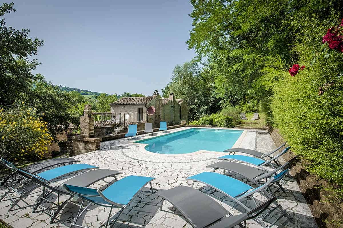 Choix des arbres au bord d'une piscine.
